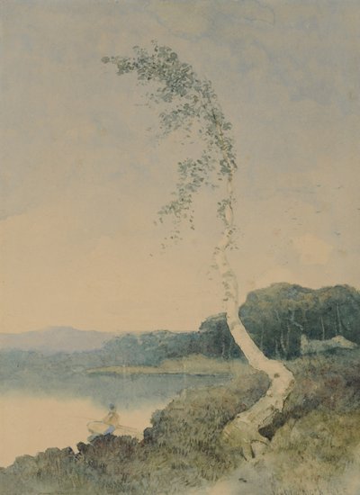 Silver Birch by a Lake by William James Blacklock